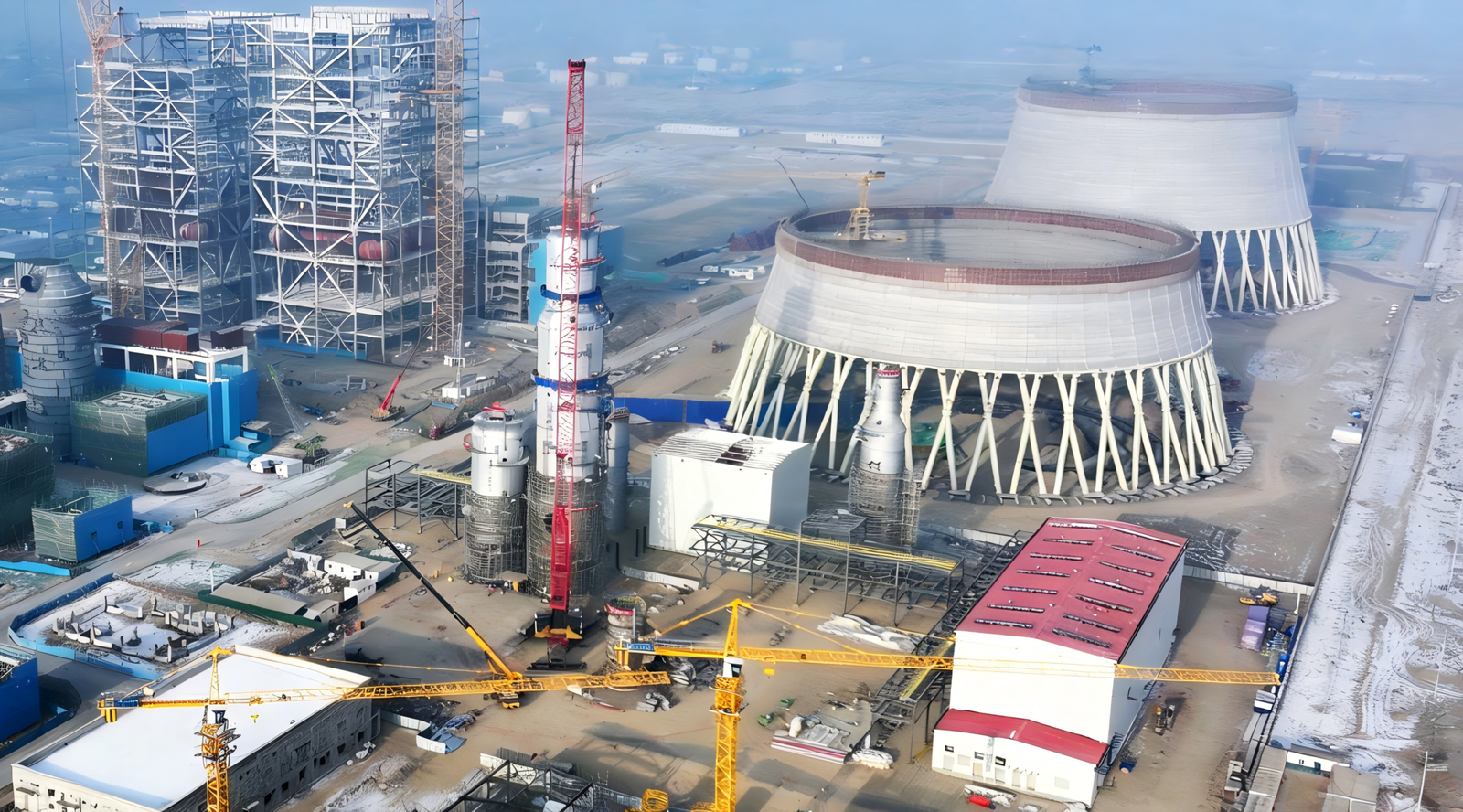 Xinjiang Oilfield Karamay 2640MW coal-fired power indirect air cooling tower steel structure project